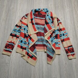 Moon Collection Sweater Womens Medium Nordic Fair Isle Open Front Cardigan